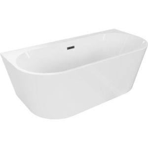 MEXEN/S - Oval+ voľne stojaca vaňa przyścienna 170 x 80, biela, sifón a prepad čierna 52681708000-70 vyobraziť