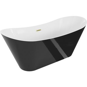 MEXEN/S - Celia vaňa voľne stojaca 170 x 75, biela/čierna, sifón a prepad zlatá kartáčovaná 52331707575-55 vyobraziť
