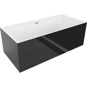 MEXEN/S - Nita voľne stojaca vaňa 170 x 80, biela/čierna, sifón a prepad zlatá kartáčovaná 52091708075-55 vyobraziť