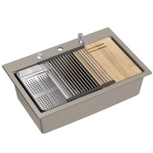 Quadron Quadron - Granitový drez MARC 110 WORKSTATION Beige Zlaty HQM7650U4_PVDG1 vyobraziť