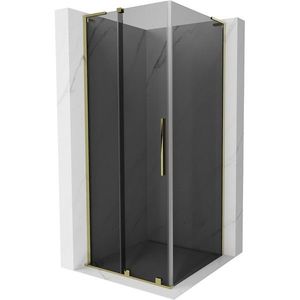 MEXEN/S - Velar L sprchovací kút, posuvné dvere 90 x 90, grafit, zlato 871-090-090-43-50 vyobraziť