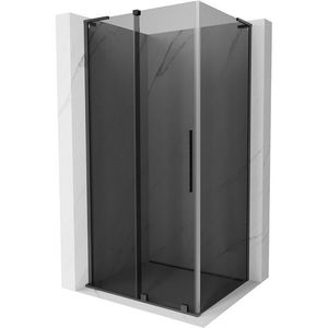MEXEN/S - Velar L sprchovací kút, posuvné dvere 90 x 100, grafit, grafit kartáčovaná 871-090-100-43-66 vyobraziť