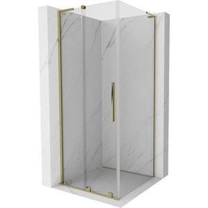 MEXEN/S - Velar L sprchovací kút, posuvné dvere 100 x 100, transparent, zlato 871-100-100-03-50 vyobraziť