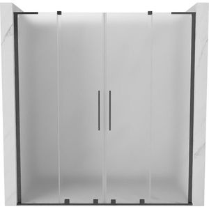 MEXEN/S - Velar L Duo posuvné sprchové dvere 180, dekor, grafit kartáčovaná 871-180-003-32-66 vyobraziť