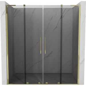 MEXEN/S - Velar L Duo posuvné sprchové dvere 180, grafit, zlatá 871-180-003-42-50 vyobraziť