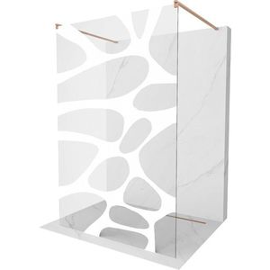 MEXEN/S - Kyoto samostatne stojaca sprchová zástena 100 x 200, biely vzor 8 mm, meď kartáčovaná 800-100-002-65-97 vyobraziť