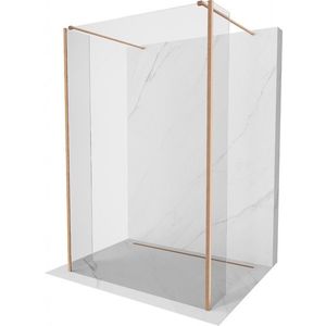 MEXEN/S - Kioto Sprchová zástena WALK-IN voľne stojaca 110 x 30 x 30, transparent, meď kartáčovaná 800-110-030-222-65-00-030 vyobraziť
