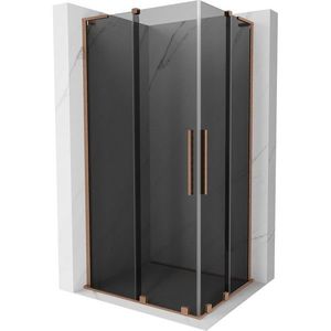 MEXEN/S - Velar L Duo sprchovací kút, posuvné dvere 90 x 80, grafit, meď kartáčovaná 871-090-080-02-43-65 vyobraziť