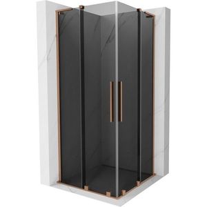 MEXEN/S - Velar L Duo sprchovací kút, posuvné dvere 90 x 90, grafit, meď kartáčovaná 871-090-090-02-43-65 vyobraziť