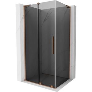 MEXEN/S - Velar L sprchovací kút, posuvné dvere 120 x 80, grafit, meď kartáčovaná - 871-120-080-33-65 871-120-080-43-65 vyobraziť