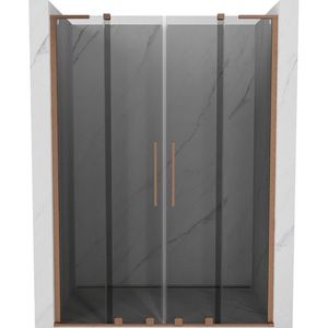 MEXEN/S - Velar L Duo posuvné sprchové dvere 160, grafit, meď kartáčovaná 871-160-003-42-65 vyobraziť