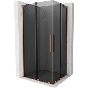 MEXEN/S - Velar Duo sprchovací kút, posuvné dvere 90 x 80, grafit, meď kartáčovaná 871-090-080-42-65 vyobraziť
