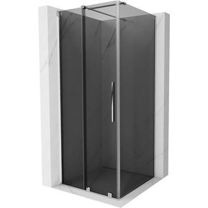 MEXEN/S - Velár sprchovací kút, posuvné dvere 90 x 90, grafit, chróm 871-090-090-41-01 vyobraziť