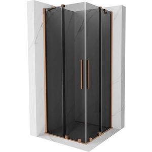 MEXEN/S - Velar Duo sprchovací kút, posuvné dvere 100 x 100, grafit, meď kartáčovaná 871-100-100-42-65 vyobraziť