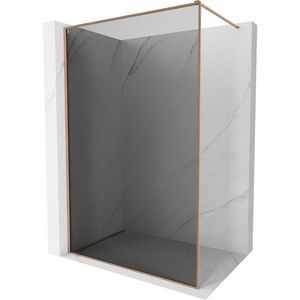 MEXEN/S - Kioto-F Sprchová zástena WALK-IN s rámom 70 x 202, grafit 8 mm, meď kartáčovaná 800-070-104-65-40 vyobraziť