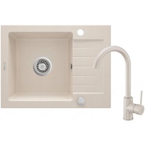 DEANTE DEANTE - Zorba beige - Granitový drez vrátane batérie, 1 - bowl s odkvapkávačom ZQZA511A vyobraziť