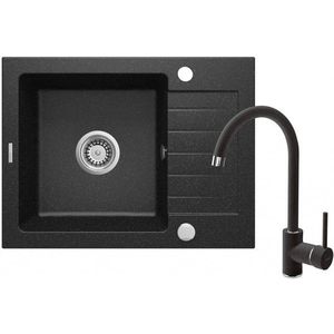 DEANTE DEANTE - Zorba grafit - Granitový drez vrátane batérie, 1 - bowl s odkvapkávačom ZQZA211A vyobraziť