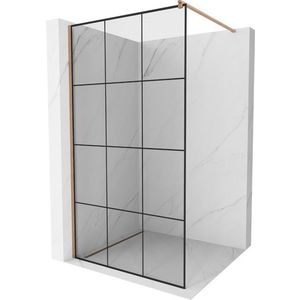 MEXEN/S - Kioto Sprchová zástena WALK-IN 110 x 200, čierny vzor 8 mm, meď kartáčovaná 800-110-101-65-77 vyobraziť