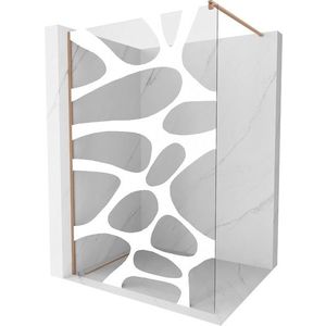 MEXEN/S - Kioto Sprchová zástena Walk-in 120 x 200, biely vzor 8 mm, meď kartáčovaná 800-120-101-65-97 vyobraziť