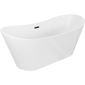 MEXEN/S - Montana vaňa voľne stojaca 150 x 75, biela, sifón a prepad čierna 52011507500-70 vyobraziť