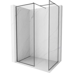MEXEN/S - Kyoto-F Sprchová zástena WALK-IN s rámom 125 x 90, transparent 8 mm, grafit kartáčovaná 800-125-202-04-66-090 vyobraziť