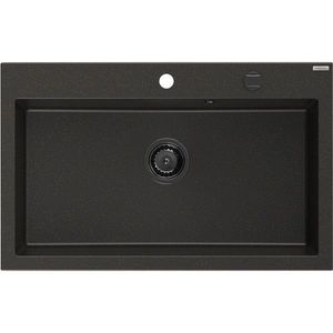 MEXEN/S MEXEN/S - Elix granitový drez 1-miska 800 x 500 mm, čierna/zlatá metalik, sifón čierna 6527801005-75-B vyobraziť