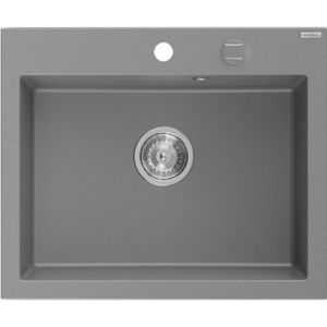 MEXEN MEXEN - Elix granitový drez 1-miska 600 x 500 mm, sivý, sifón chróm 6525601005-71 vyobraziť
