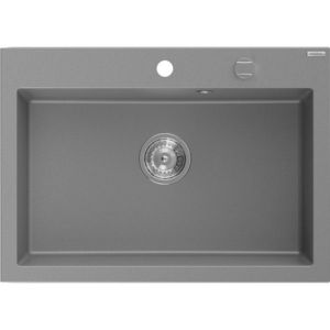 MEXEN MEXEN - Elix granitový drez 1-miska 700 x 500 mm, sivý, sifón chróm 6526701005-71 vyobraziť
