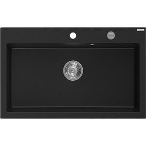 MEXEN MEXEN - Elix granitový drez 1-miska 800 x 500 mm, čierna, sifón chróm 6527801005-77 vyobraziť
