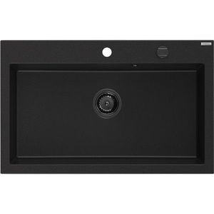 MEXEN/S MEXEN/S - Elix granitový drez 1-miska 800 x 500 mm, čierna, sifón zlatá 6527801005-77-B vyobraziť