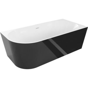 MEXEN/S - Mia voľne stojaca rohová vaňa pravá 160 x 80, biela/čierna, sifón a prepad biela 52691608075P-20 vyobraziť