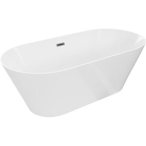 MEXEN/S - Luna Slim voľne stojaca vaňa 170 x 75, biela, sifón a prepad grafit metal 52041707500-95 vyobraziť