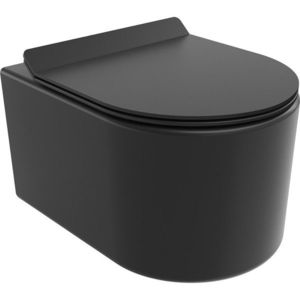 MEXEN/S - Sofia Závesná WC misa Rimless Tornado vrátane sedátka s slow slim, duroplast, čierna mat 30540185T vyobraziť