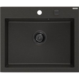 MEXEN/S MEXEN/S - Elix granitový drez 1-miska 600 x 500 mm, čierna/zlatá metalik, sifón čierna 6525601005-75-B vyobraziť