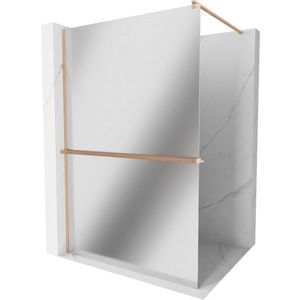 MEXEN/S - Kioto+ Sprchová zástena WALK-IN s poličkou a držiakom uterákov 80 x 200, zrkadlová, meď kartáčovaná 800-080-121-65-50 vyobraziť