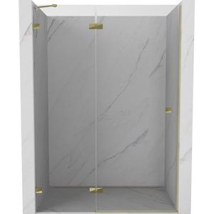 MEXEN/S - Lunar sprchové dvere krídlové ľavé 130, transparent, zlatá 834-130-000-50-00-L vyobraziť