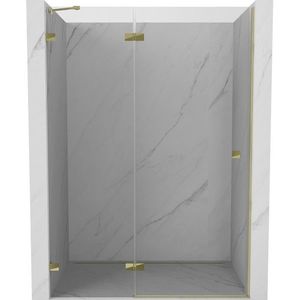 MEXEN/S - Lunar sprchové dvere krídlové ľavé 135, transparent, zlatá 834-135-000-50-00-L vyobraziť