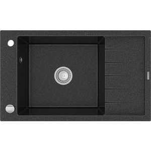 MEXEN MEXEN - Elias granitový drez 1 misa drez s odkvapkávacia krátky odkvapkávač 795x480 mm, čierna mottled 6511791005-76 vyobraziť