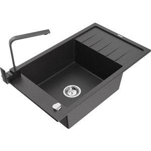 MEXEN/S MEXEN/S - Elias granitový drez 1-miska s odkvapkávačom vrátane batérie Rita, čierny kropenatý 6511-76-670300-70 vyobraziť