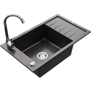 MEXEN/S MEXEN/S - Elias granitový drez 1 s odkvapkávačom vrátane batérie Telma, čierna kropenatý 6511-76-670200-00 vyobraziť