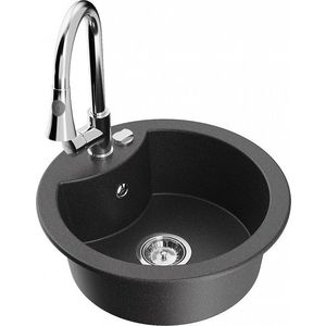 MEXEN/S MEXEN/S - Diego granitový drez 1-miska vrátane batérie Elia, čierna kropenatá 6512-76-670101-00 vyobraziť