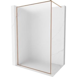 MEXEN/S - Kioto-XF Sprchová zástena WALK-IN s rámom 100 x 202, dekor 10 mm, meď kartáčovaná 800-100-104-65-30-X vyobraziť