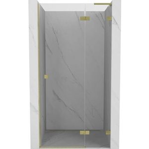 MEXEN/S - Lunar L sprchové dvere krídlové pravé 85, transparent, zlatá kartáčovaná 834L-085-000-55-00-P vyobraziť