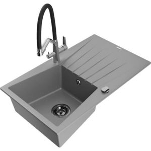 MEXEN/S MEXEN/S - Cesar granitový drez s odkvapkávačom vrátane batérie Duo, šedá 6514-71-671701-07-B vyobraziť