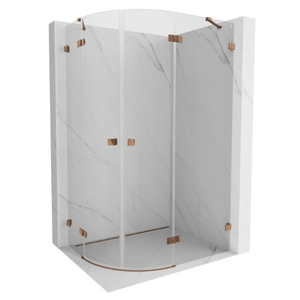 MEXEN/S - Lunar L sprchový kút štvrťkruh krídlový pravá 100 x 90, transparent, ružové zlato 833L-100P-090L-60-00 vyobraziť