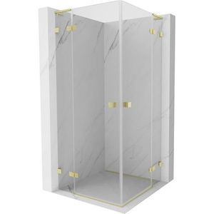 MEXEN/S - Lunar L Duo sprchový kút dvere krídlové 90 x 90, transparent, zlato kartáčovaná 834L-090L-090P-55-00 vyobraziť