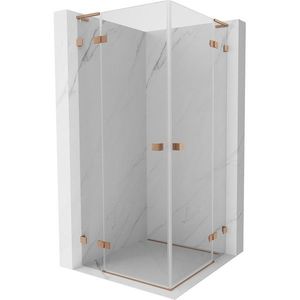 MEXEN/S - Lunar L Duo sprchový kút dvere krídlové 95 x 95, transparent, meď kartáčovaná 834L-095L-095P-65-00 vyobraziť
