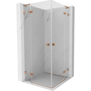 MEXEN/S - Lunar L Duo sprchovací kút dvere krídlové 105 x 105, transparent, meď kartáčovaná 834L-105L-105P-65-00 vyobraziť