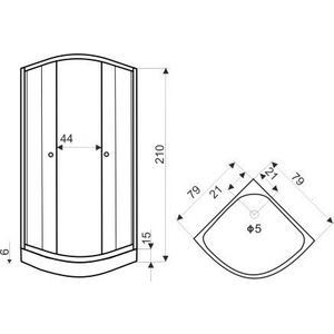KERRA - Kabína sprchová Classic 80 čierna + batéria 5907548113320 vyobraziť