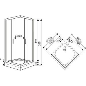 KERRA - Sprchovací kút Madera Str 80 SQ (s vaničkou) 5907548115324 vyobraziť